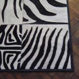 NEW COWHIDE PATCHWORK RUG ZEBRA skin carpet  
