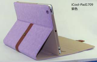 New Luxury Stand Button Smart PU Leather Case Cover For iPad 2/The New 