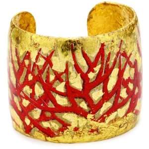  EVOCATEUR Oceana Red Coral Cuff Bracelet Jewelry