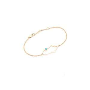    Jennifer Zeuner Jewelry Open Hamsa Bracelet with Turquoise Jewelry