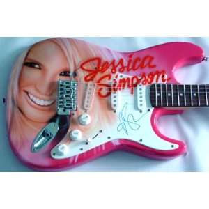 Jessica Simpson Autographed Signed Sexy Airbrush Guitar