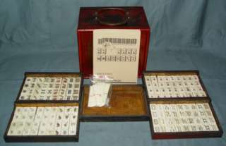 144 Bamboo & ox Bone Tiles Mahjong Set And Wooden Box  