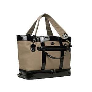  Canvas Diaper Bag Tote in Khaki and Black by Nest Baby