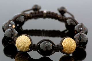 Genuine Mens Canary Diamond Bead Buddhist Bracelet  