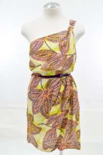  Trina Turk Curry Yellow and Orange One Shoulder Dress 