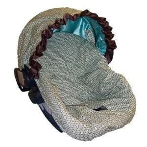    Aqua Harlequin Cotton Infant Car Seat Cover 