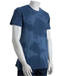 Black Hearts Brigade blue tie dye cotton distressed crewneck t shirt 