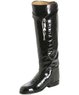   patent leather flat boots  