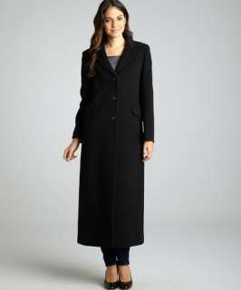 Cinzia Rocca black wool blend button front maxi coat