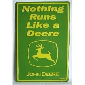   Nothing Runs Like a Deere John Deere Tractor Tin Sign 