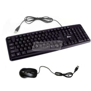 USB T500 Computer Desktop Keyboard & Mouse Combo Black  
