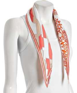 Emilio Pucci coral floral silk scarf   