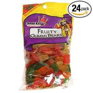 Snak King Fruity Gummi Bears, 10 Ounce Bags (Pack of 24)  