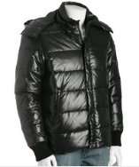 style #301956701 black quilted poly hooded puffer jacket