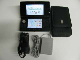 Nintendo 3DS Cosmo Black Game System Bundle (no box), Excellent 