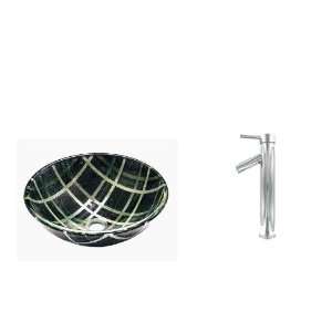   glass vessel sink bowl & 12Chrome Faucet + Gift (Lap Desk Laptop