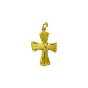    Gold Vermeil Large Wire Wrapped Cross Pendant 