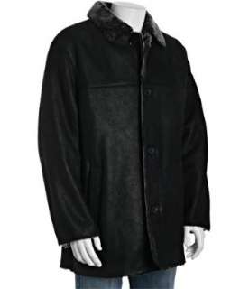 Marc New York black lambskin shearling button front coat   up 