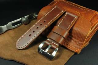 SV Italian Red Brown Leather 24mm Panerai Watch Strap  