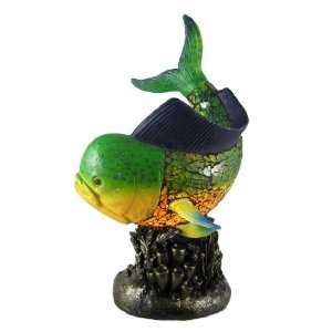  Crackle Glass Dolphin Fish Accent Table Lamp Mahi