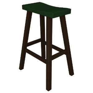   Faux Leather Saddle Stool (Sold in Pairs) in Mahogany / Evergreen