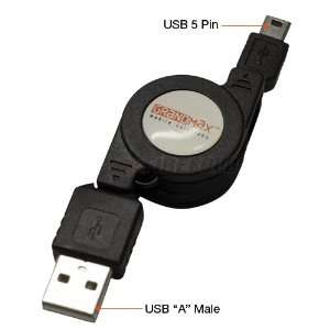  Inch Retractable USB Cable   A Male Plug to B Male Plug Electronics
