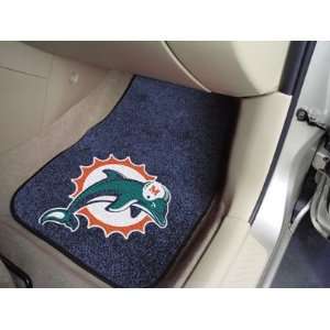 NFL Miami Dolphins 2 Car  Auto Mat Set