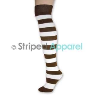 Striped Knee High Socks Ladies Stripes Dance Team School Sports Clown 