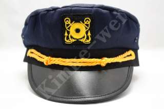 Dark Blue Yacht Captain Skipper Sailer Boat Cap Hat New  