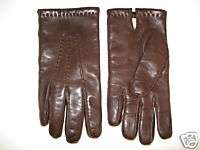 VINTAGE BROWN LEATHER GLOVES ITALY GATES SIZE 9 1980s  