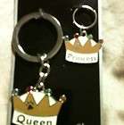 key ring dog collar charm queen princess w crystals nwt
