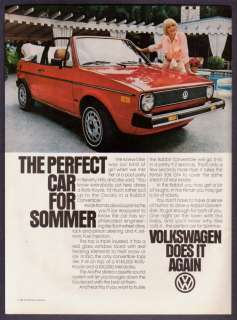 1981 Elke Sommer Photo VW Rabbit Convertible print ad  