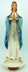 Virgin Mary Praying Rosary Case Holder Statue Religious  