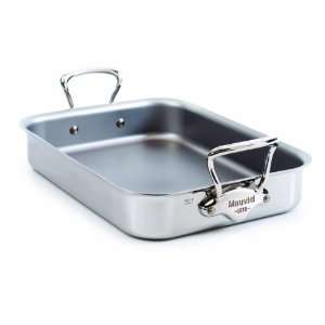  Shallow Roasting Pan, Cast Stainless Steel Handle