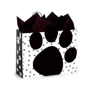  Black and White Paw Print Gloss Paper Gift Bags set of 6 
