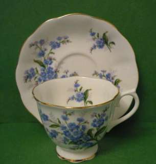 Royal Albert Forget Me Not Bone China Tea Cup & Saucer Teacup Blue 