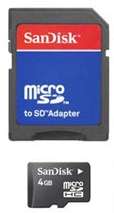 Sandisk 4GB Micro SD TransFlash microSDHC Card w Adapter