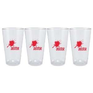    Dexter Blood Splat Pint Glasses   Set of 4