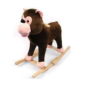   Plush Monkey Rocking Animal Hand Crafted With A Wood Core Wood Rockers