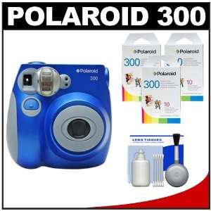 Polaroid PIC 300L Instant Film Analog Camera (Blue) with (3) Polaroid 