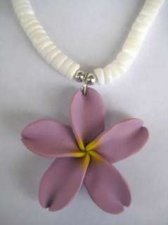 Hawaiian Jewelry Puka Shell Necklace Fimo Purple PLU  