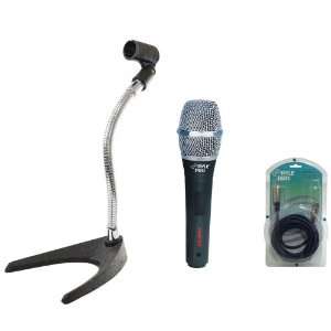  Pyle Mic and Stand Package   PDMIK5 Dynamic Cardioid Microphone 