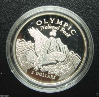 Cook Islands Silver Coin $2 Olympic National Park 1996  