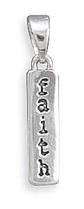 Sterling Silver Inspirational Faith Charm Pendant  