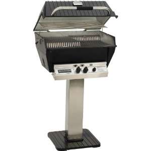   Natural Gas Grill On Stainless Steel Patio Post Patio, Lawn & Garden