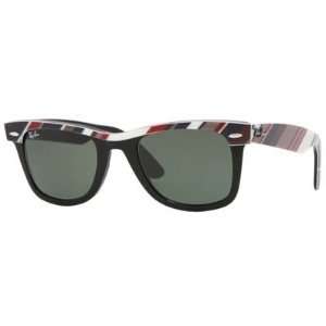  Ray ban 2143 Gray/white/blue On Black Crystal Green Sunglasses 