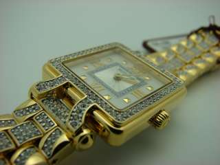 Wittnauer Ladies 12L106 Gold Tone Square Crystal Watch  