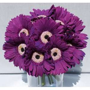 Purple Silk Gerbera Daisies Bridal Bouquet 