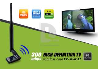 300Mbps HD TV Wireless Network IEEE 802.11n/g/b Wifi USB LAN Adapter 
