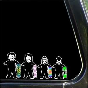   Snowboarding Stick People Family Decals Stickers Car